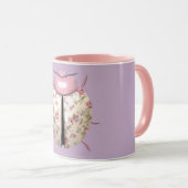 Mug Violette de Ladybug et Rose mignon floral (Devant droit)