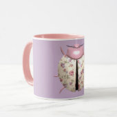 Mug Violette de Ladybug et Rose mignon floral (Devant gauche)