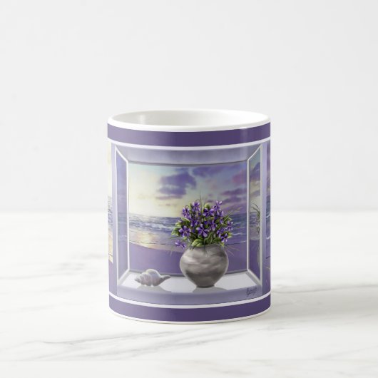 Mug violettes dans un bocal de lune (Centre)