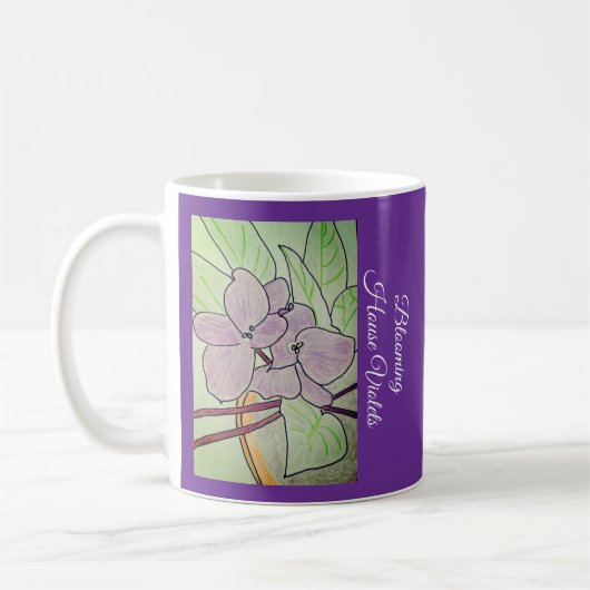 Mug Violettes de maison en fleurs (Gauche)