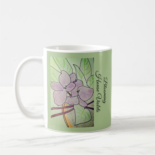 Mug Violettes de maison en fleurs (Gauche)