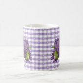 Mug Violettes vintages sur En vichy Coeurs (Centre)