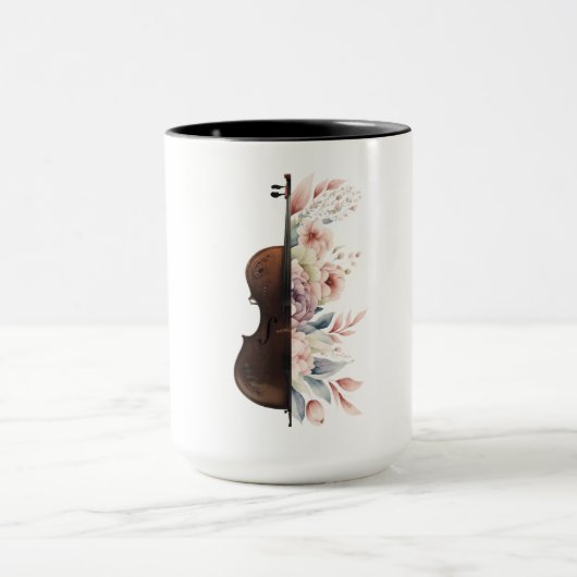 Mug Violon aux fleurs. (Centre)