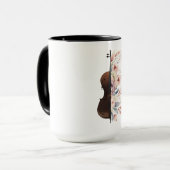 Mug Violon aux fleurs. (Devant gauche)