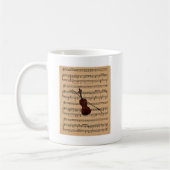 Mug Violon avec Arrière - plan de partitions (Gauche)