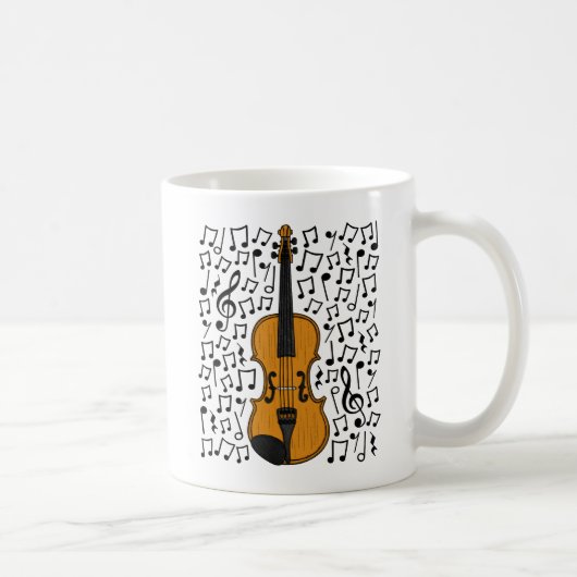 Mug Violon Avec Notes Musicales, Enseignant De Musique (Droite)