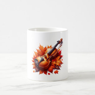 Mug Violon dans le lit de feuilles