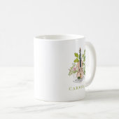 Mug Violon Floral et Feuillage Nom Personnalisé (Devant droit)