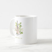 Mug Violon Floral et Feuillage Nom Personnalisé (Devant gauche)