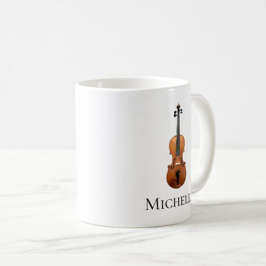 Mug Violon Monogramme musique classique Fiddle (Devant droit)