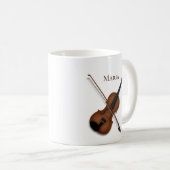 Mug Violon ou alto avec Bow musique classique Personna (Devant droit)