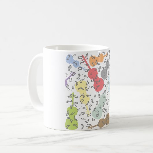 Mug Violons Et Notes Musicales (Devant gauche)