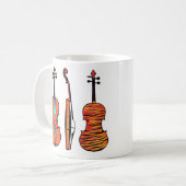 Mug violons originaux instruments de musique art (Devant gauche)