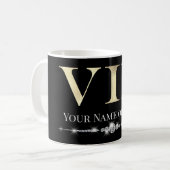 Mug VIP or glamour sur noir (Devant gauche)