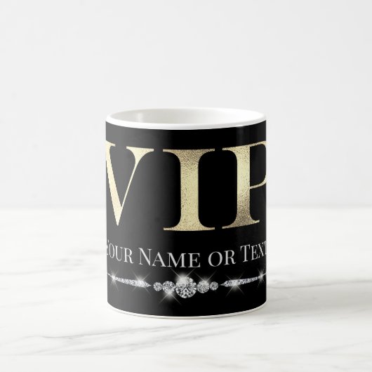 Mug VIP or glamour sur noir (Centre)