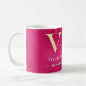 Mug VIP or glamour sur rose chaud (Gauche)
