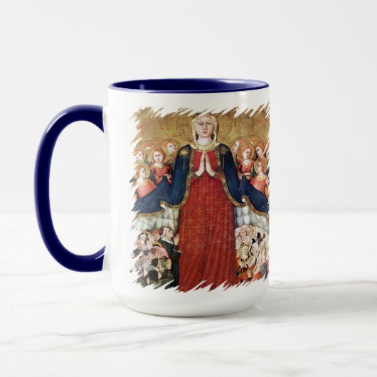 Mug Virgin Mary Mercy Under Her Mantle Catholic Memi (Gauche)