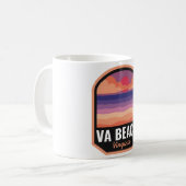 Mug Virginia Beach VA Retro Sunset (Devant gauche)