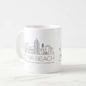 Mug Virginia Beach, Virginia| Ligne Skyline Stylisée V (Devant gauche)