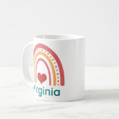 Mug Virginia Nom Vintage Boho Rainbow (Devant gauche)