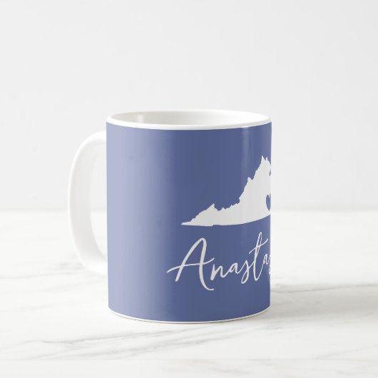 Mug Virginia State Map Nom personnalisable (Devant gauche)