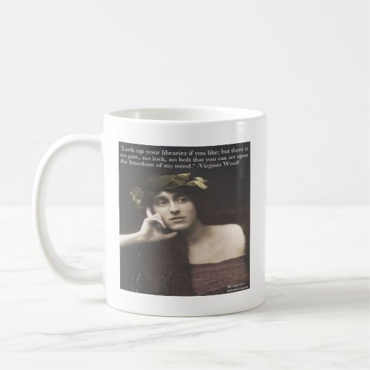 Mug Virginia Woolf Citation Open Mind (Gauche)