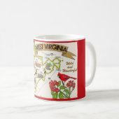 Mug Virginie occidentale illustrée vintage (Devant droit)