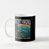Mug Virginie-Occidentale Retro Bear Mountain Graphic (Gauche)