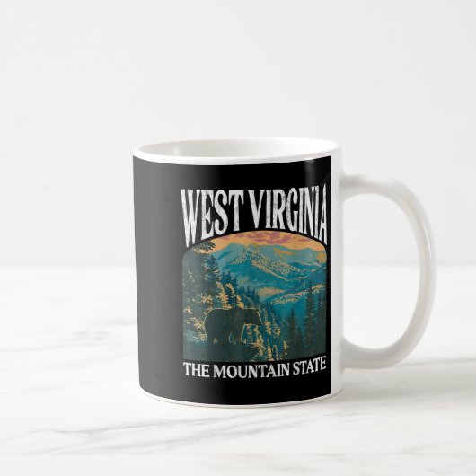 Mug Virginie-Occidentale Retro Bear Mountain Graphic (Droite)