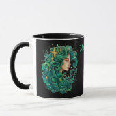 Mug Virgo Anniversaire Cadeau Ajouter Nom Café Noir (Gauche)