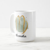 Mug Virgo Aquarelle Personnalisable Zodiac Design Café (Devant gauche)