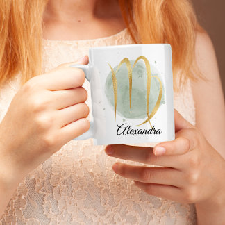 Mug Virgo Aquarelle Personnalisable Zodiac Design Café