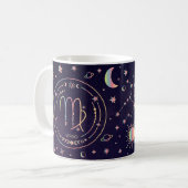 Mug Virgo drôle faits nutritionnels zodiac horoscope (Devant gauche)
