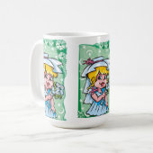 Mug Virgo floral aux fleurs blanches (Devant gauche)