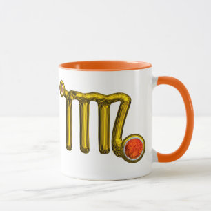 MUG VIRGO / GOLD ORANGE AGATE ZODIAC SIGNE JEWEL