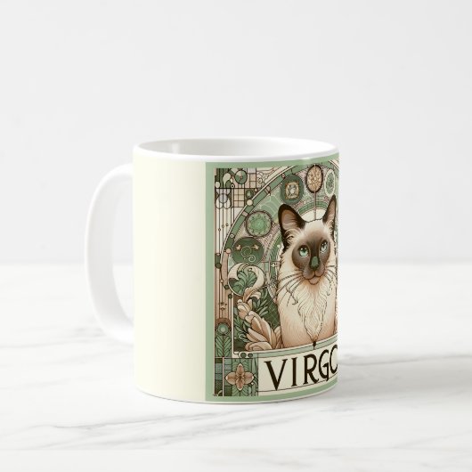 Mug Virgo méticuleux chat Zodiac (Devant gauche)