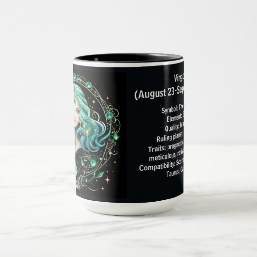 Mug Virgo Zodiac Art for August 23–September 22 (Centre)