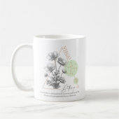 Mug Virgo zodiac fleur de naissance mois anniversaire (Gauche)