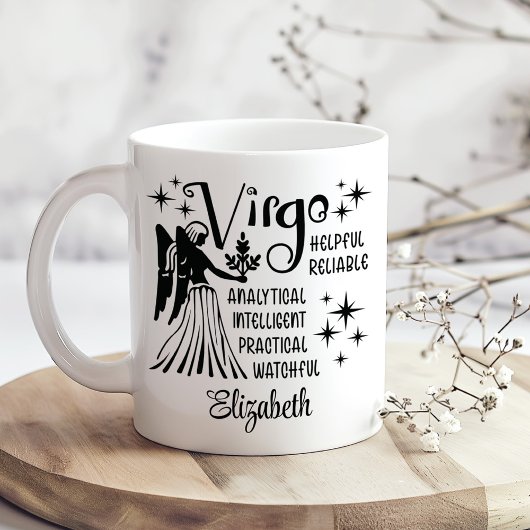 Mug Virgo Zodiac Horoscope Nom personnalisé