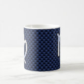 Mug Virgo Zodiac sur Navy Blue Carbon Fibre Style d'im (Centre)
