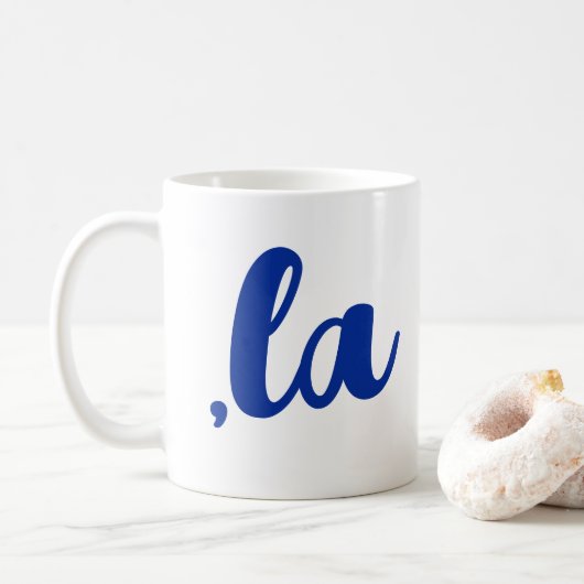 Mug virgule de la Kamala prononcer le texte bleu (Avec donut)