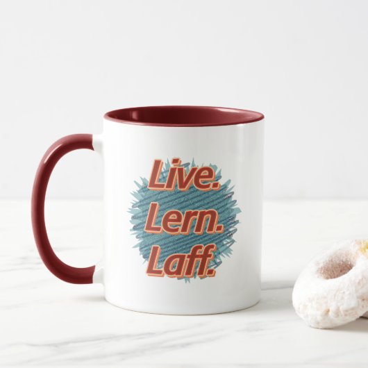 Mug Vis. Écoutez. Laff. Gfx-04 (Avec donut)