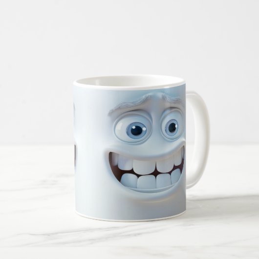 Mug Visage 3D amusant (Devant droit)