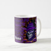Mug Visage 3D Imprimé Mur Breakout effrayant Squelette (Devant droit)