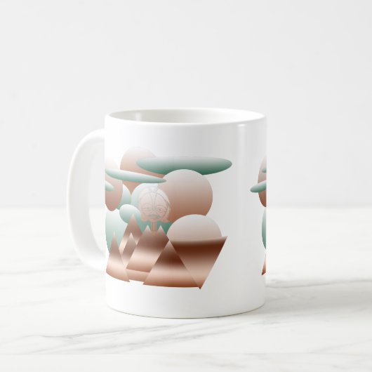Mug Visage Alien dans l'art spatial abstrait (Devant gauche)