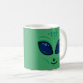 Mug Visage Alien de dessin convivial (Devant droit)
