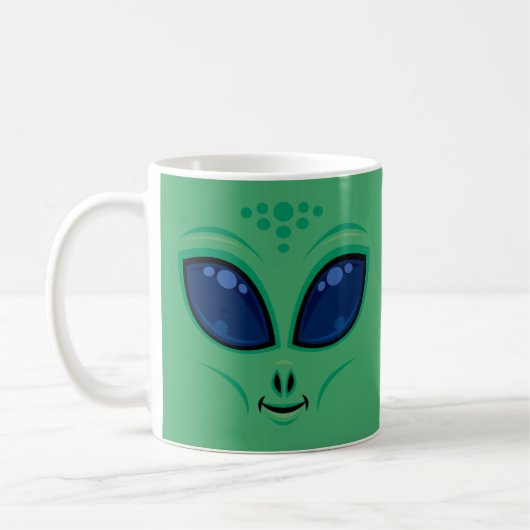 Mug Visage Alien de dessin convivial (Gauche)