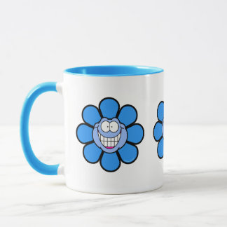 Mug Visage Bleu Heureux Grand Sourire Graphiques Screw