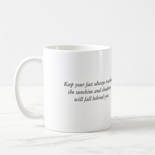 Mug "Visage citation inspirée de Whitman à soleil" (Gauche)
