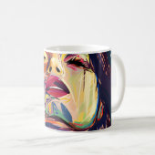 Mug Visage coloré Abstrait (Devant droit)